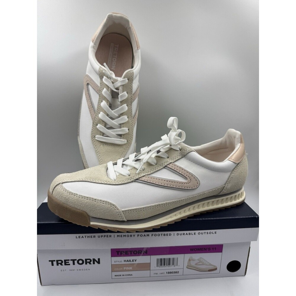 Tretorn Women’s Shoes Size 11 Hailey White/Pink Suede Sneakers New